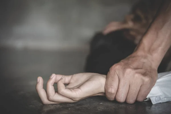 Hands for rape and sexual abuse.Sexual abuse is a problem or Soc — Stock Photo, Image