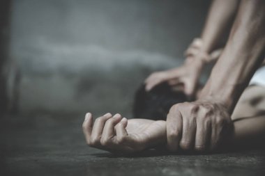 Tecavüz ve cinsel istismar için eller. Cinsel istismar bir sorun veya SOC olduğunu