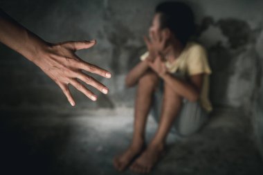 Çocukların şiddet ve istismar, dur kötüye çocuk şiddet. Çocuk esaret açı, insan ticareti, insan hakları günü kavramı