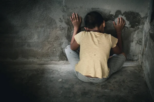 Violenza Infantile Concetto Abusato Cessazione Della Violenza Dei Bambini Abusati — Foto Stock