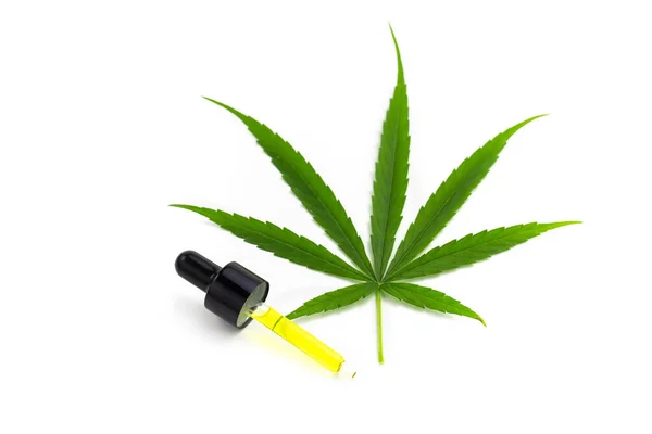 Hampaolja Vit Bakgrund Cbd Cannabisolja Extrakt Marijuana Alternativa Växtbaserade Medicin — Stockfoto