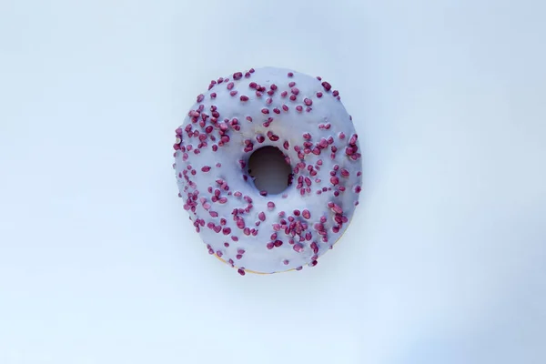 Вкусный Пончик Вид Сверху Сверху Сверху — стоковое фото