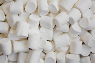 Beyaz Marshmallow. Görünümü, tepegöz, yukarıdan üst. Yakın çekim.