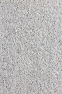 Beyaz pirinç basmati arka plan, üstten görünüm kuru. Düz yatıyordu, ek yükü,