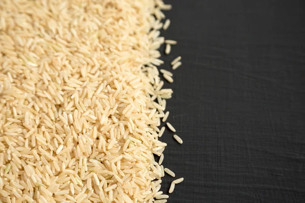 Suché Brown Rice Pozadí Boční Pohled Kopírovat Prostor — Stock fotografie