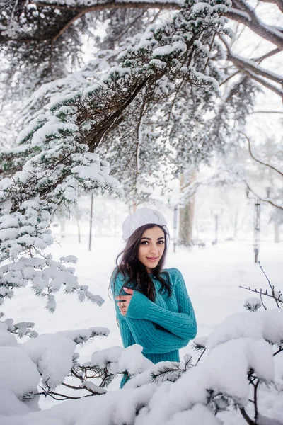 Dziewczyna śniegu portret — Zdjęcie stockowe
