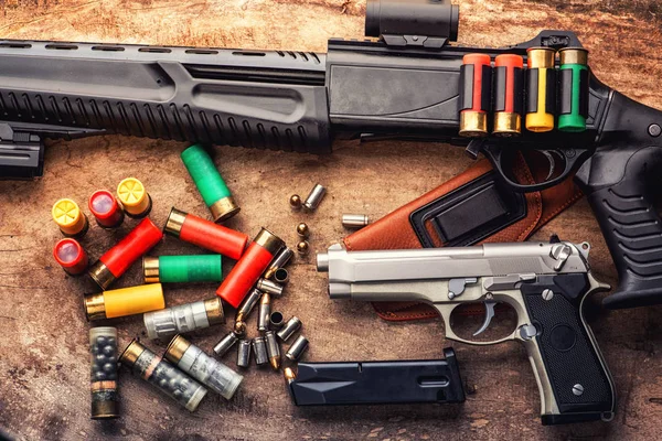 Armas Equipo Militar Balas Pistola Escopeta Calibre —  Fotos de Stock
