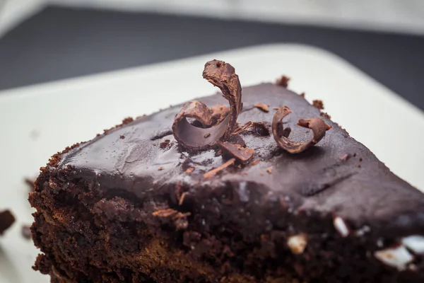 Chocolate truffle cake on plate