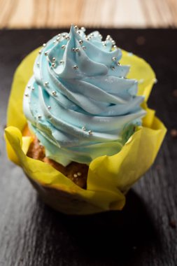 Çamurcun Doğum mavi cupcake buttercream buzlanma ile