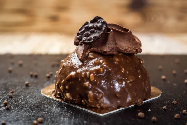 Chocolate truffle cake with nuts