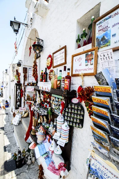 Tienda Recuerdos Alberobello Village Rione Monti Provincia Bari Puglia Italia — Foto de Stock