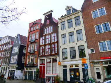 Hollanda evleri, kanal, Amsterdam, Hollanda, Hollanda, Avrupa