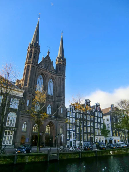 Singel 암스테르담 네덜란드 네덜란드 유럽에 Krijtberg 카톨릭 1883 — 스톡 사진