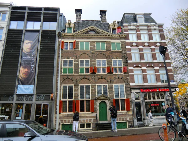 Rembrandt Köşe Rembrandt Müzesi Amsterdam Hollanda Hollanda Europe — Stok fotoğraf