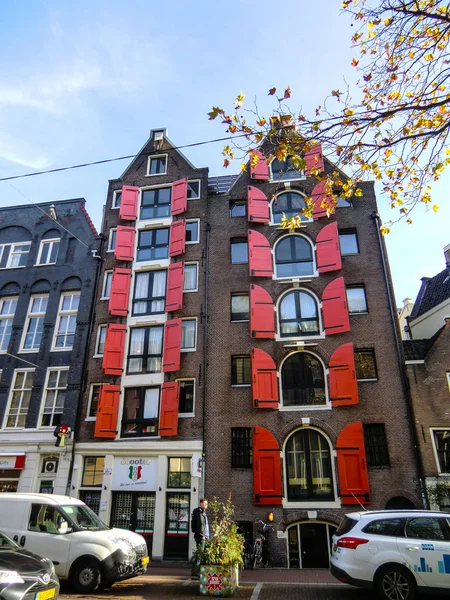 Nederlandske Hus Kanal Amsterdam Nederland Holland Europa – stockfoto