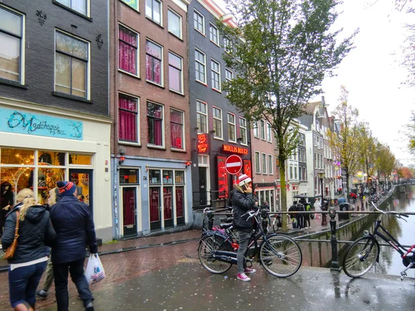Rött Ljus Distrikt Amsterdam Nederländerna Holland Europa — Stockfoto
