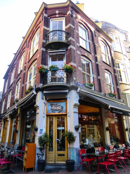 Old Canal Shop Restaurants Singel Canal Amsterdã Holanda Holanda Europa — Fotografia de Stock