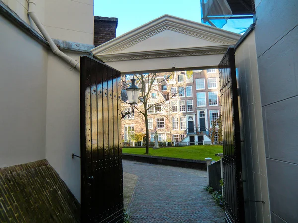 Entrance to an Amsterdam Residential Compound in the city center, Amsterdam, Netherlands, Holland, Europe