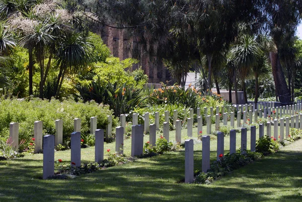 Italia Lacio Roma Cementerio Guerra Histórico Monumentos Mármol Tumbas Aire — Foto de Stock
