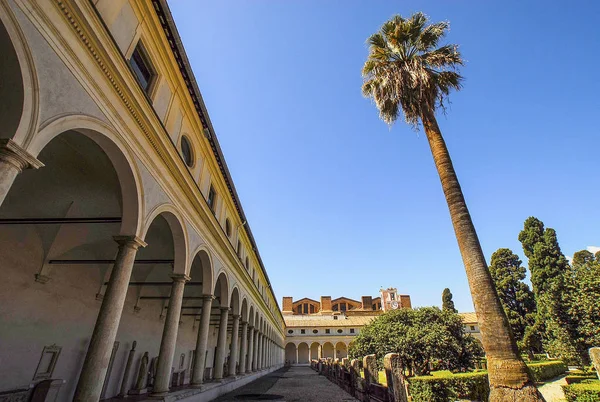 Interior Jardín Del Claustro Miguel Ángel Chiostro Michelangelo Terme Diocleziano — Foto de Stock