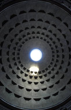 Pantheon kubbe iç oculus görünümü aşağıdan, Roma, İtalya