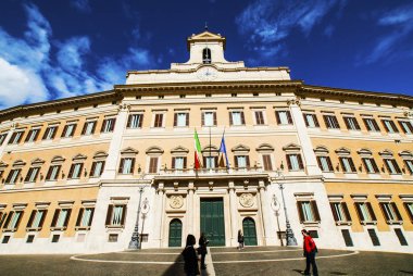 Palazzo Montecitorio at the Piazza Montecitorio, Roma Eski Bölgesi, İtalyan Parlamentosu Temsilci Odası Koltuğu, Roma, İtalya