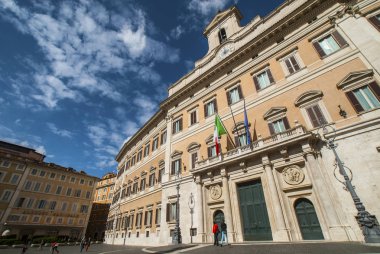 Palazzo Montecitorio at the Piazza Montecitorio, Roma Eski Bölgesi, İtalyan Parlamentosu Temsilci Odası Koltuğu, Roma, İtalya