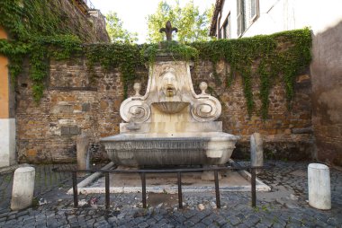 Fontana del Mascherone içinde Via Giulia, Roma, İtalya, Lazio