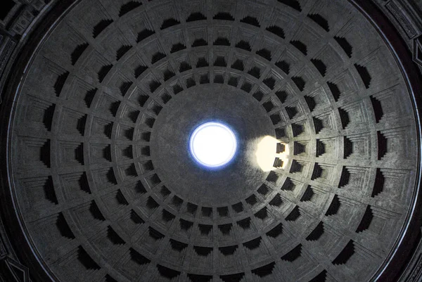 Pantheon Dome Wnętrze Widok Oculus Dołu Rzym Włochy — Zdjęcie stockowe
