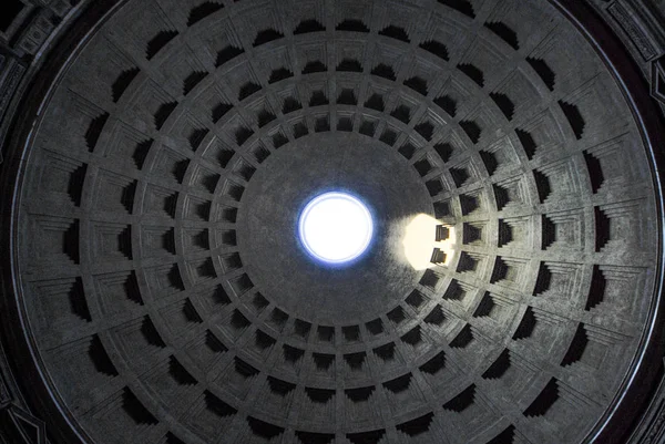 Pantheon Dome Interior Oculus Vedere Jos Roma Italia — Fotografie, imagine de stoc