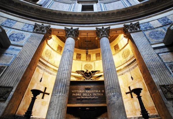 Interior Panteão Vittorio Emanuele King Italy Graves Roma Itália — Fotografia de Stock