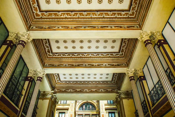 Ornately Painted Decorated Courtyard Palazzo Sciarra Galleria Sciarra Art Nouveau — Fotografia de Stock