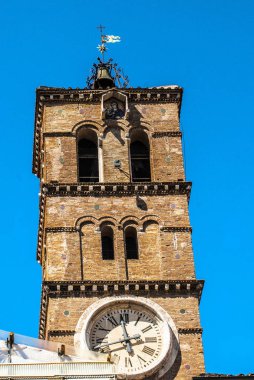 Our Lady içinde Trastevere - Trastevere, Roma, İtalya, Basilica di Santa Maria Bazilikası çan kulesi