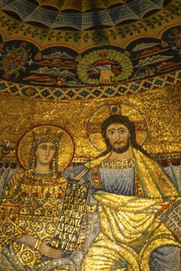 Roma'daki Trastevere'deki Santa Maria Kilisesi'ndeki Mozaik, Roma, İtalya