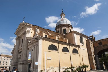 Largo San Rocco Meydanı'ndaki San Rocco Kilisesi, Gregorio Xvi, eski şehir merkezi, Roma, Roma, İtalya, Avrupa