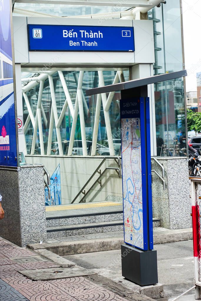 Ben Thanh metro entrance in Ho Chi Minh City, Vietnam, July 2025
