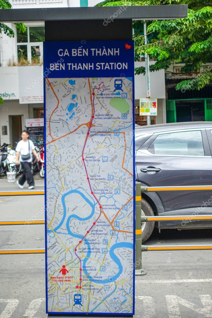 Ben Thanh metro entrance in Ho Chi Minh City, Vietnam, July 2025