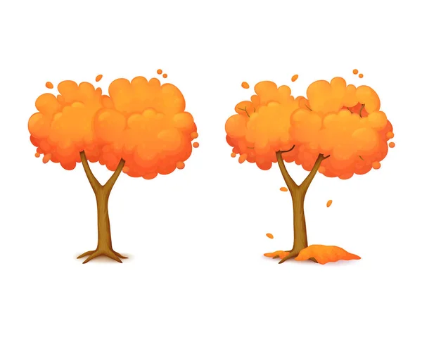 Desenhos Animados Ilustração Uma Árvore Com Dois Ramos Isolados Sobre — Vetor de Stock