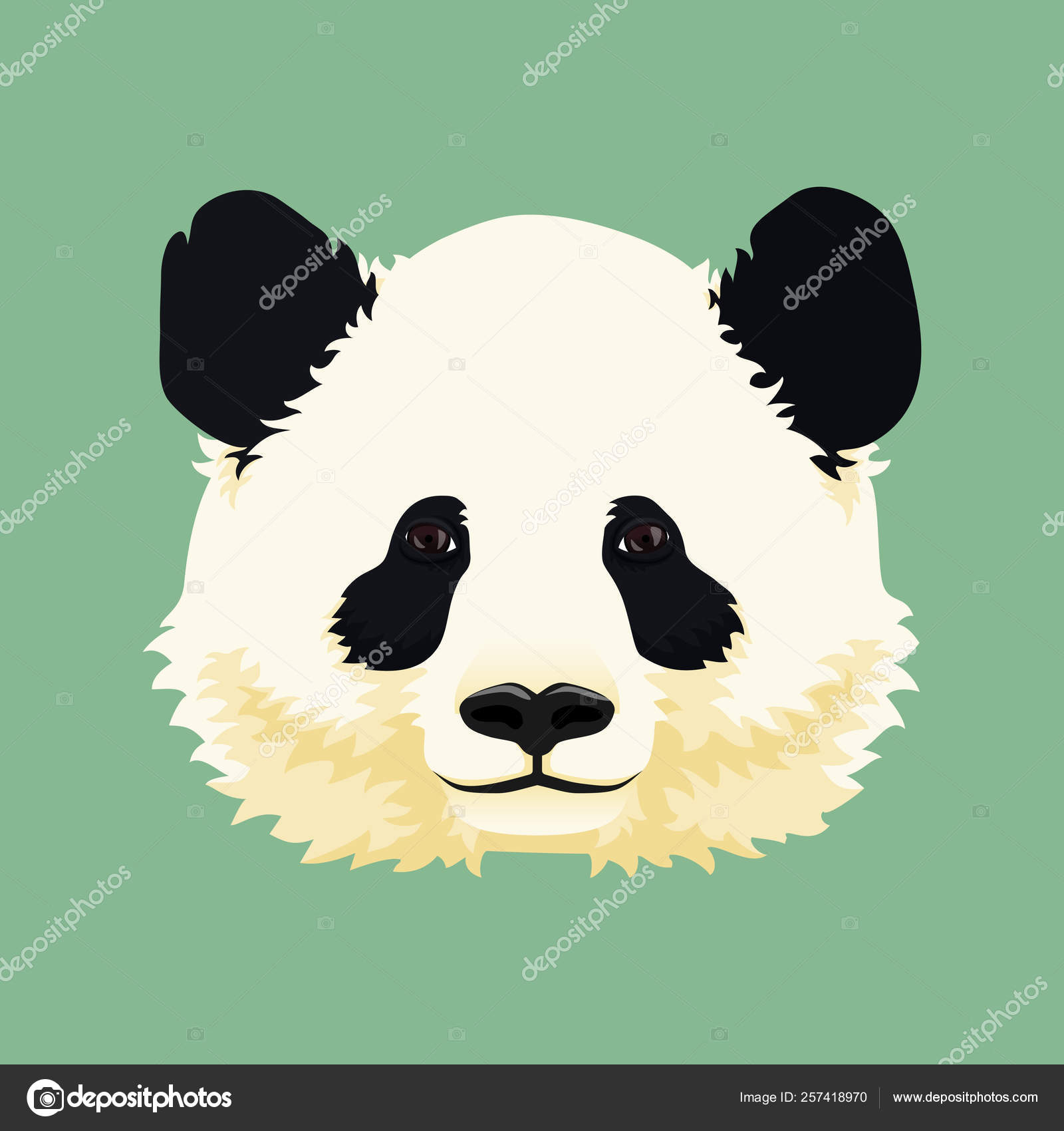 Conjunto Com Imagens De Urso Panda Dos Desenhos Animados, Preto E