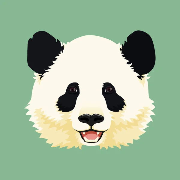 Tecknad vektor illustration. Söt leende jättepanda ansikte — Stock vektor