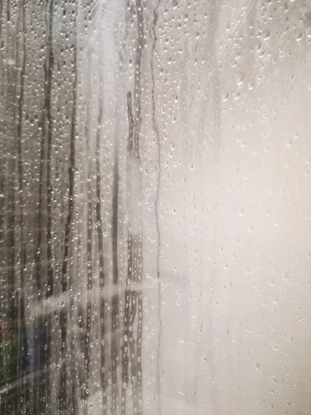 The wet glass of a shower — Stock Photo, Image