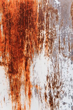 Metal pas arka plan Metal pas doku. Güzel sıradışı arka plan. Paslı beyaz boyalı metal duvar. Rust çizgileri ile paslı metal arka plan. Pas lekeleri.