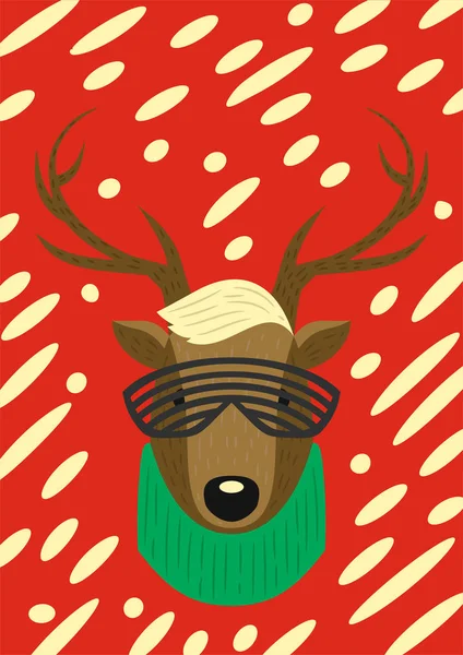 Boże Narodzenie nowoczesnym stylu hipster deer. Szablonu projektu xmas. — Wektor stockowy
