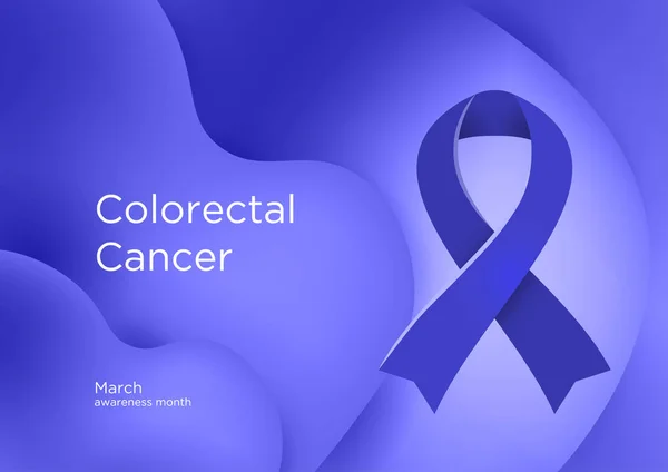 Darmkrebs Aufklärungsmonat März Auch Als Darm Und Darmkrebs Bekannt Blaues — Stockvektor