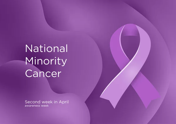 Krebsaufklärungswoche Der Nationalen Minderheit Zweite Woche April Lavendel Oder Violette — Stockvektor