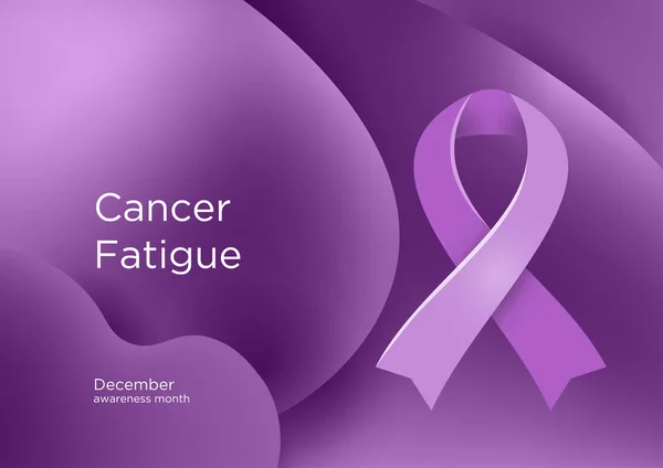Krebsmüdigkeit Bewusstseinsmonat Dezember Lavendel Oder Violett Oder Lila Farbband Krebsaufklärung — Stockvektor