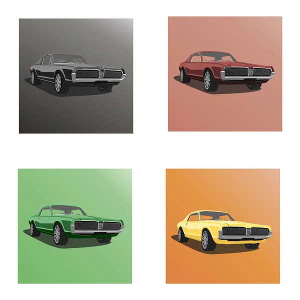 Retro Amerikan arabası. Vektör görüntü