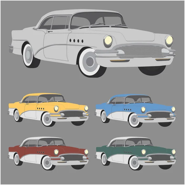 Klasik Retro Vintage arabalar kümesi