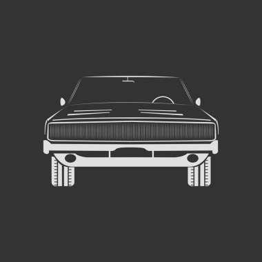 Amerikan Retro kas araba önden görünüm. Vektör görüntü