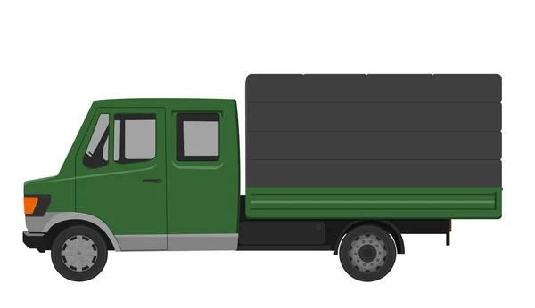 Eski yeşil kargo parça. Vektör görüntü. Beyaz izole